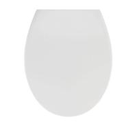 WENKO Abattant WC avec Frein de Chute, abattant WC clipsable avec Fixation INOX, Samos Blanc, duroplast, 37,5 x 44,5 cm