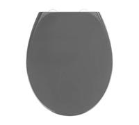WENKO Abattant WC avec Frein de Chute, abattant WC clipsable avec Fixation INOX, Samos Gris, duroplast, 37,5 x 44,5 cm