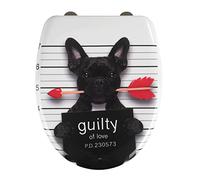 WENKO Abattant WC avec Frein de Chute, abattant WC Original, Guilty Dog, Fixation INOX, duroplast antibactérien