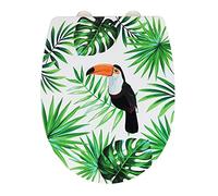 WENKO Abattant WC avec frein de chute, abattant WC original Premium Tucan, fixation inox, thermoplastique, 36,5 x 45 cm, multicolore