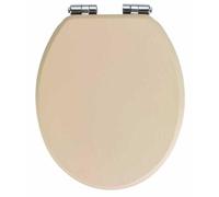 WENKO Abattant WC avec frein de chute ""easy close"" Cuero, fixation inox 'fix clip"", MDF, 35,5x42,5 cm, Taupe