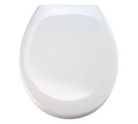 WENKO Abattant WC Premium Ottana Blanc Easy-Close - Couvercle de WC antibactérien, abaissement Automatique, Fixation Fix-Clip hygiénique en Acier INOX, Duroplast, 37.5 x 44.5 cm, Blanc
