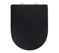 WENKO Abattant WC Exclusive N3 | Lunettes WC avec frein de chute | Installation rapide | Déclipsable pour entretien facile | Idéal usage fréquent | Duroplast antibacterien | 36,5 x 45 cm| Noir mat