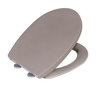 WENKO Abattant WC Mod. Tilos - Robuste - De qualité supérieure - Avec système d'abaissement automatique Easy Close et clip Fix-Clip - Fixation hygiénique en thermoplastique incassable - Taupe