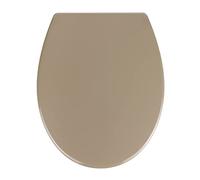 WENKO Abattant WC Modèle Samos Taupe | Abattant WC antibactérien en Duroplast avec frein de chute Easy Close | Dimensions 37,5 x 44,5 cm | Couleur taupe fixation en acier inoxydable mat