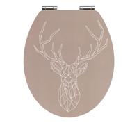 WENKO Abattant WC Original Premium Stag, abattant WC avec frein de chute, fixation inox, MDF, 37,5x44 cm, taupe