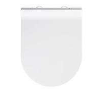WENKO Abattant WC Premium Habos avec Frein de Chute | Lunette toilettes clipsable avec Fixation INOX | Installation facile | Thermoplast résistant et hygiènique | 36x46 cm | Blanc