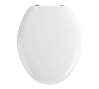 WENKO Abattant WC Premium Mira Easy-Close abaissement Automatique, Fixation Fix-Clip hygiénique en Acier INOX, antibactérien Blanc