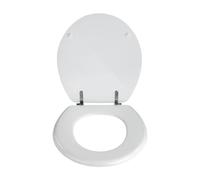 Wenko - Abattant WC Prima - MDF, fixation acier inox, sans abaissement automatique, 37x41 cm - Blanc