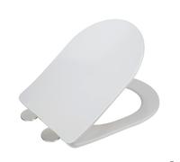 WENKO Abattant WC ultra Fin GALATI | Duroplast anti-bactérien | Fermeture Douce | Déclipsable, Fixation facile | Blanc | 36x46 cm