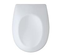 WENKO Abattant WC Varoni | Siège WC avec Frein de Chute | Clipsable avec Fixation INOX Fix-Clip | Montage Facile | Design Ovale |Duroplast | DIM 35x44.5 cm | Blanc
