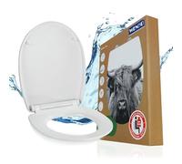 WENKO Abattant WC Yak avec surface brillante, abattant WC avec frein de chute, lunette WC en thermoplastique résistant à la cassure, fixation en acier inox, 36,5x45 cm, multicolore