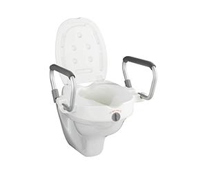 WENKO Adaptateur abattant à accoudoirs Secura, Plastique, 5535 x 37.5 x 47.542.5 cm, Blanc