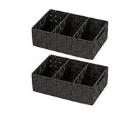 Wenko Adria Lot de 2 organiseurs de Salle de Bain avec poignée Noir 32 x 10 x 21 cm