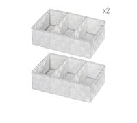 Wenko Adria Lot de 2 organiseurs de Salle de Bain avec poignée, Plastique, Weiß, 32 x 10 x 21