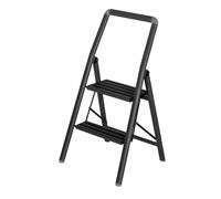 WENKO Alu-Klapptrittleiter Compact 2-stufig 45,5x91,5x6cm schwarz
