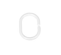 WENKO Anneaux pour Rideau de Douche Set de 12 - Set de 12, ovales, Plastique, 3 x 4.5 cm, Blanc