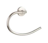 WENKO Anneau Porte-Serviettes Cuba Mat, Porte-Serviettes Mobile variablement vers Le Haut et Le Bas, qualité Massive en Zinc INOX moulé sous Pression au Fini dépoli, 21,5 x 15 x 4 cm