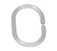WENKO Anneaux pour rideau de douche set de 12 - set de 12, ovales, Plastique, 3 x 4.5 cm, Transparent