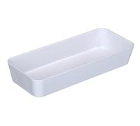 WENKO Bac de Rangement étroit Candy Blanc - Rangement Salle de Bain, Polystyrène, 24 x 4 x 10 cm, Blanc