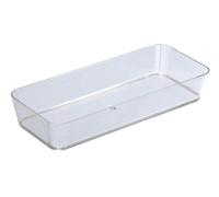 WENKO Bac de Rangement étroit Candy Transparent - Rangement Salle de Bain, Polystyrène, 24 x 4 x 10 cm, Transparent