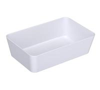 WENKO Bac de Rangement Large Candy Blanc - Rangement Salle de Bain Capacité: 1.638 l, Polystyrène, 22 x 6 x 14 cm, Blanc