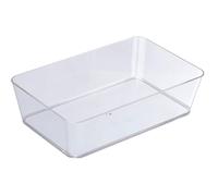 WENKO Bac de Rangement Large Candy Transparent - Rangement Salle de Bain, Polystyrène, 22 x 6 x 14 cm, Transparent