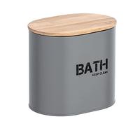 WENKO Badbox Gara avec Couvercle Gris Couvercle en Bambou Gris