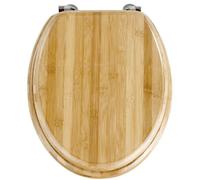 Wenko Abattant WC Bambou 34 x 41,5 cm – Fixation acier inox, résistant à l'humidité, certifié FSC®