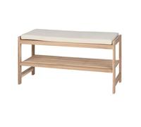 WENKO Banc d'entrée avec Rangement ACINA | Banc à Chaussures Rembourré | Meuble chaussures entrée | Bois certifié FSC® | 90x45x34
