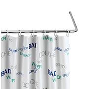 Wenko 19215100 Barre d'angle Universelle épais 20 mm Chrome 80 x 80 90 x 90 cm
