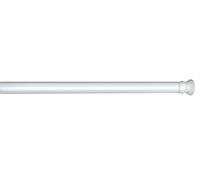 WENKO Barre de Douche Extensible Extra épaisse| Tringle Rideau de Douche télescopique 110 à 245 cm | Installation Rapide sans perçage | Aluminium Inoxydable - Plastique | 28 mm x 110-245 cm | Blanc