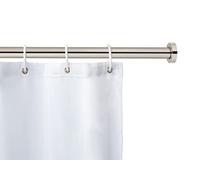 WENKO Barre de douche extensible Luz brillant, tringle rideau de douche télescopique avec adaptateur mural, fixation sans perçage par torsion, aluminium inoxydable - plastique, Ø0,28x70-115 cm