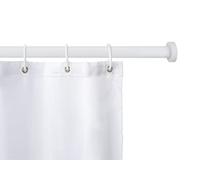 WENKO Barre de Douche Extensible Luz | Tringle Rideau de Douche Armoire télescopique avec Adaptateur Mural, Fixation sans perçage par Torsion, Aluminium Inoxydable-Plastique, Ø28 mmx110-185cm, Blanc