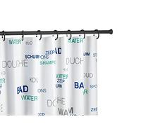 WENKO Barre de douche télescopique noir 110-185 cm - Tringle pour rideau de douche, Aluminium, 2 x 2 cm, Noir