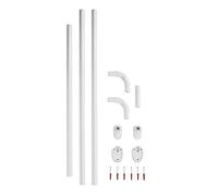 WENKO Barre de Douche Universelle Extra Forte | Tringle de Douche en Aluminium Blanc pour Rideaux de Douche | Ø 25 mm | Dimensions 2,5 x 2,5 cm | Garantie 5 Ans | Blanc | Support Inclus