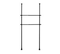 WENKO Barre de penderie Herkules, Lot de 2, complément du système télescopique Assorti en métal pour penderies ou comme portemanteau, Supports en Plastique Inclus, Extensible jusqu'à 120 cm, Noir