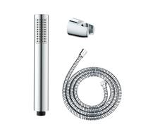 WENKO Basic Line Pomme de douche set baignoire, 3 pièces Flexible de douche de 150 cm, support mural Chromé