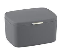 WENKO Boîte avec couvercle Barcelona anthracite Panier de rangement, panier de salle de bain avec couvercle, absolument incassable Gris - Anthracite