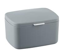 WENKO Boîte avec couvercle Barcelona gris Panier de rangement, panier de salle de bain avec couvercle, absolument incassable Gris
