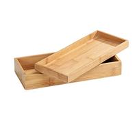 WENKO Boîte avec Couvercle en Bambou Terra Boîte de Rangement, Panier de Salle de Bain Naturel