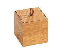 WENKO Boîte avec Couvercle en Bambou Terra S Boîte de Rangement, Panier de Salle de Bain Naturel