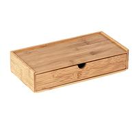 WENKO Boîte avec tiroir en Bambou Terra Boîte de Rangement, Panier de Salle de Bain Naturel