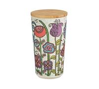 WENKO Boîte de conservation Flowers, récipient de conservation, couvercle en bambou, conservation hermétique de produits alimentaires, sans BPA, contenance 0,95 litres, Ø 10,5 x 18,5 cm, multicolore