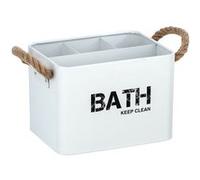Wenko - Boîte de rangement compartimentée salle de bain Gara - L. 19 x H. 12 cm - Blanc - Gara Blanc G