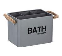 Wenko - Boîte de rangement compartimentée salle de bain Gara - L. 19 x H. 12 cm - Gris - Gara Gris G