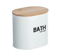 WENKO Badbox Gara avec Couvercle Blanc Couvercle en Bambou Blanc