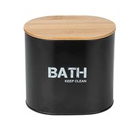WENKO Boîte de salle de bains Gara avec couvercle Noir - Boîte de rangement, panier de salle de bain Capacité: 1.092 l, Acier, 14.5 x 13.5 x 10.5 cm, Noir