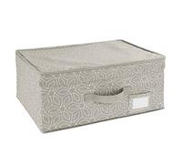WENKO Boîtes de Rangement Balance - Panier de Rangement avec Couvercle, Polypropylène, 44 x 19 x 33 cm, Taupe
