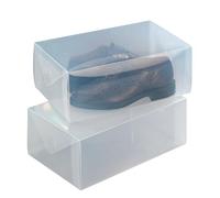 WENKO Boîtes de Rangement pour Chaussures Set de 2 - Set de 2, Polypropylène, 34 x 13 x 21 cm, Transparent